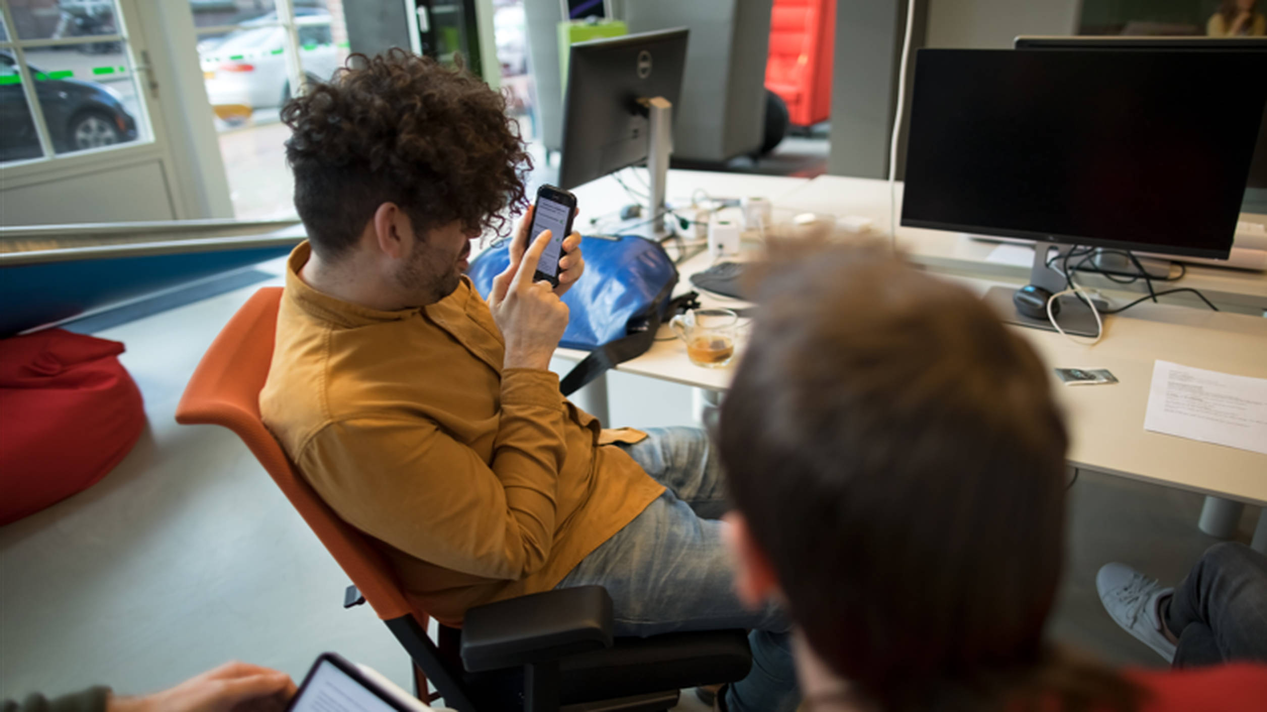 One of the respondents showing accessibility settings on his phone