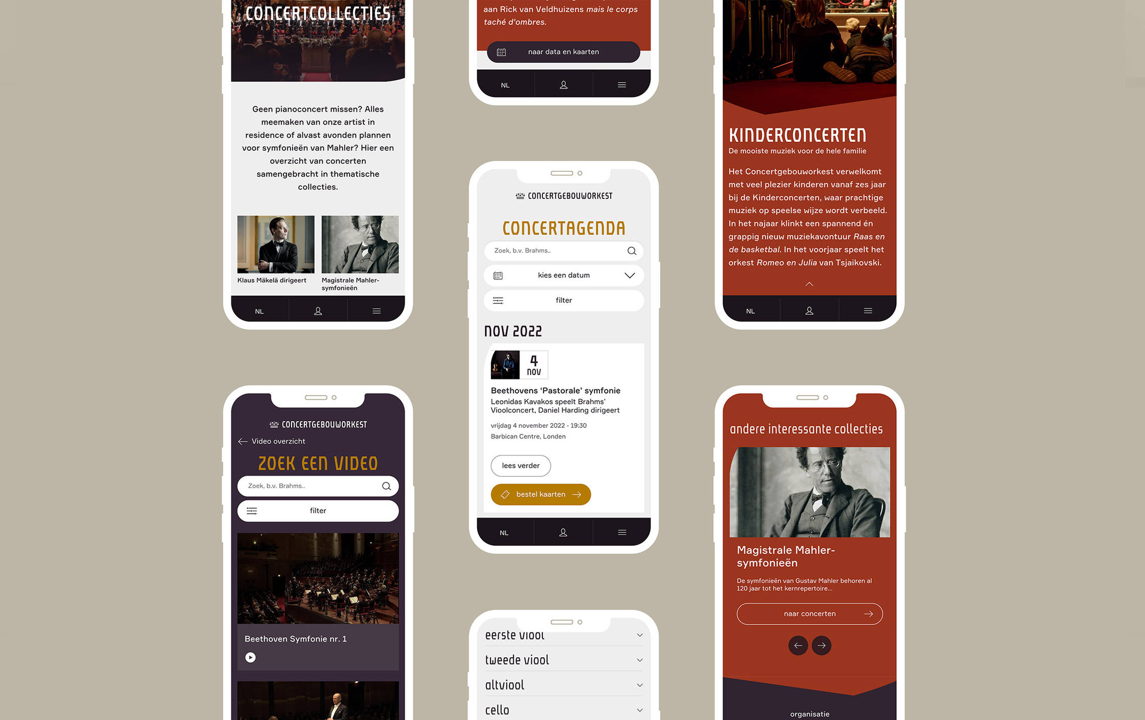 Mobiele ontwerpen website concertgebouw Brugge