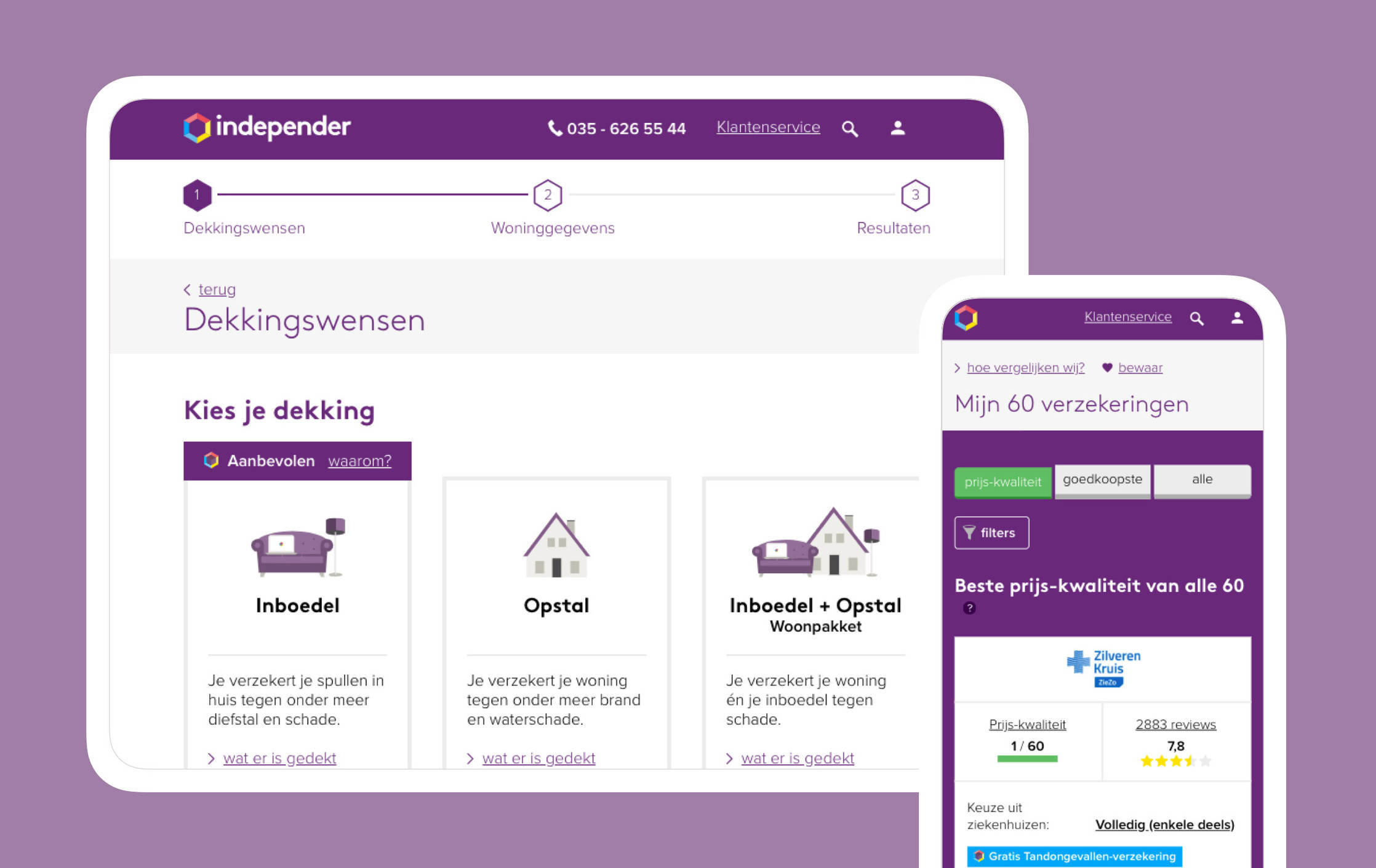 Independer design vergelijkingssite door Fabrique