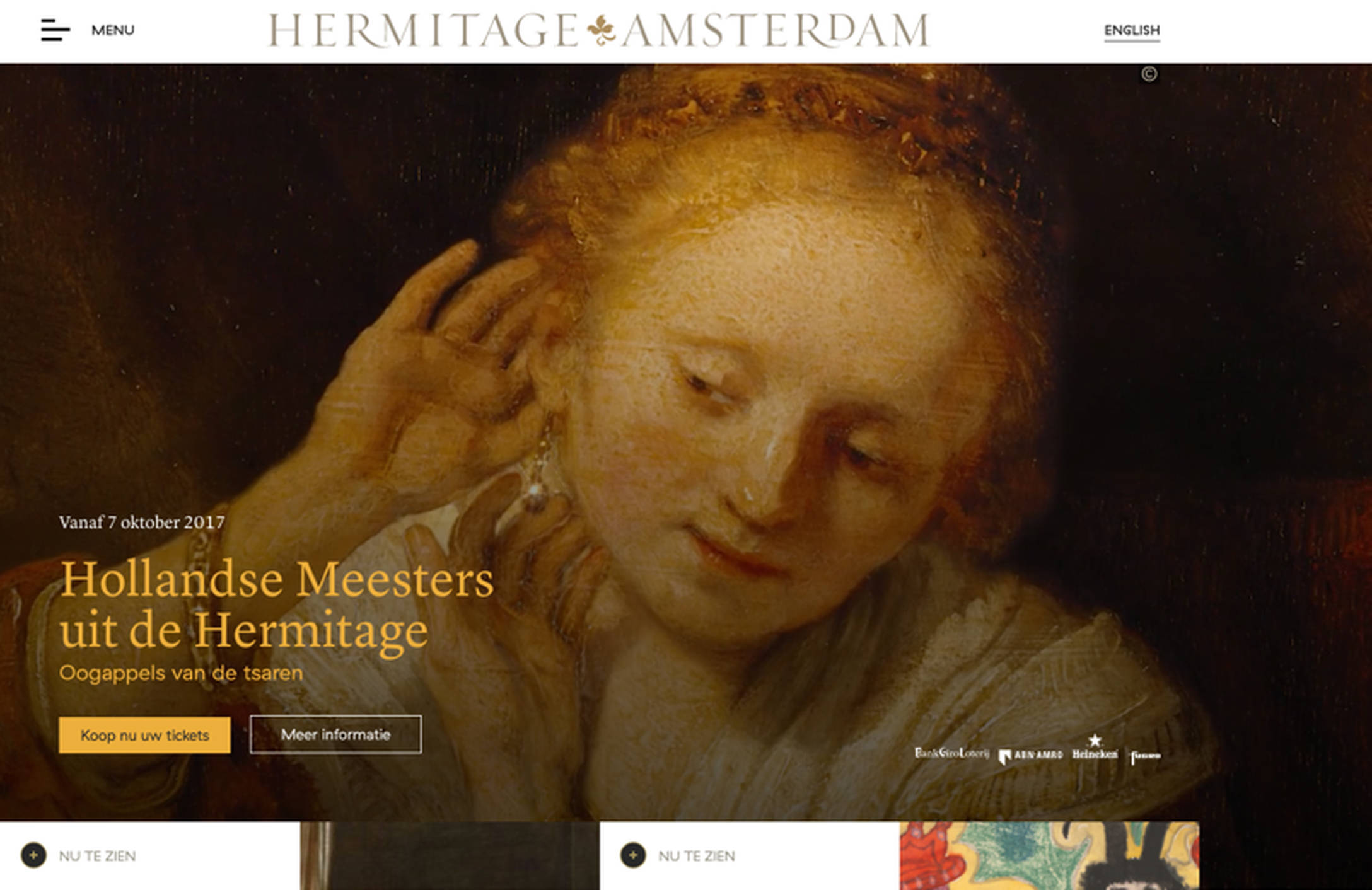 Hermitage Amsterdam - Homepage design Fabrique