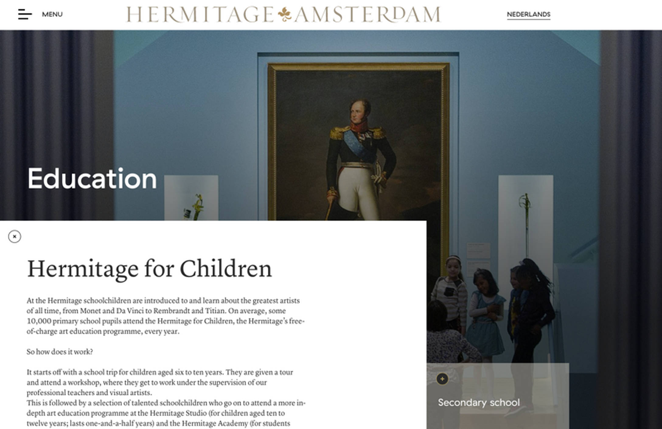 Hermitage Amsterdam - webdesign Fabrique