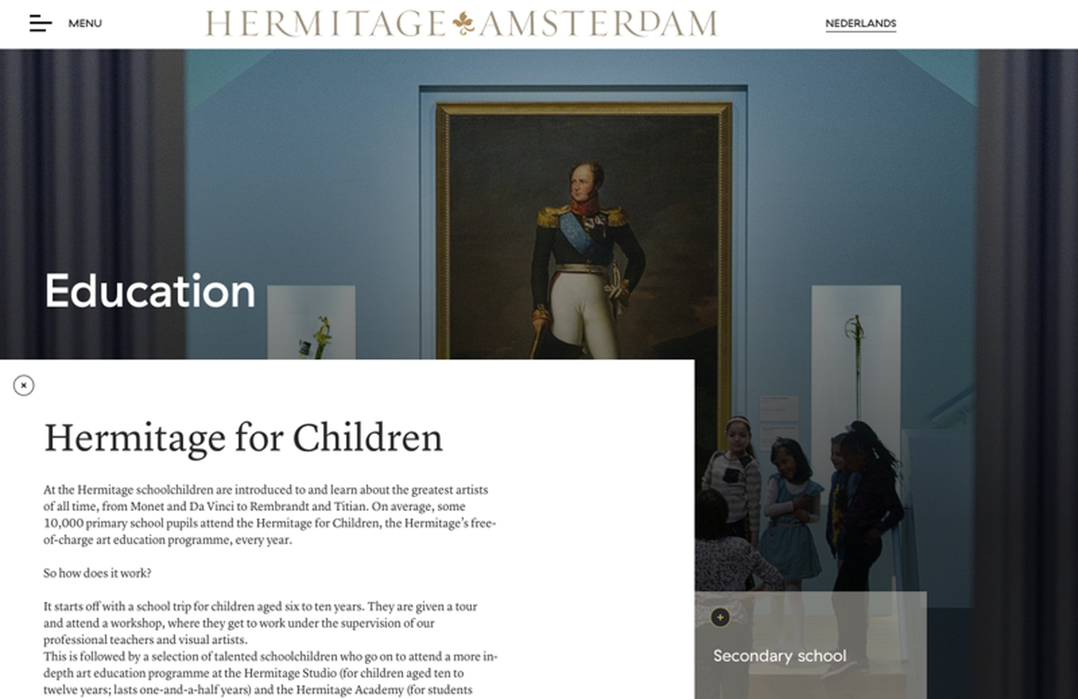 Hermitage Amsterdam - webdesign Fabrique