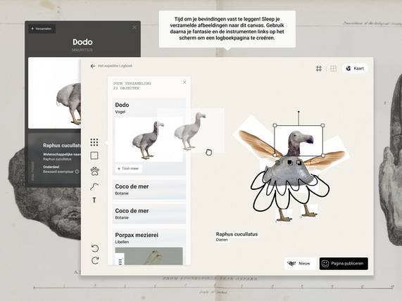 Design logboek voorbeeld expeditie online voor Naturalis door Fabrique