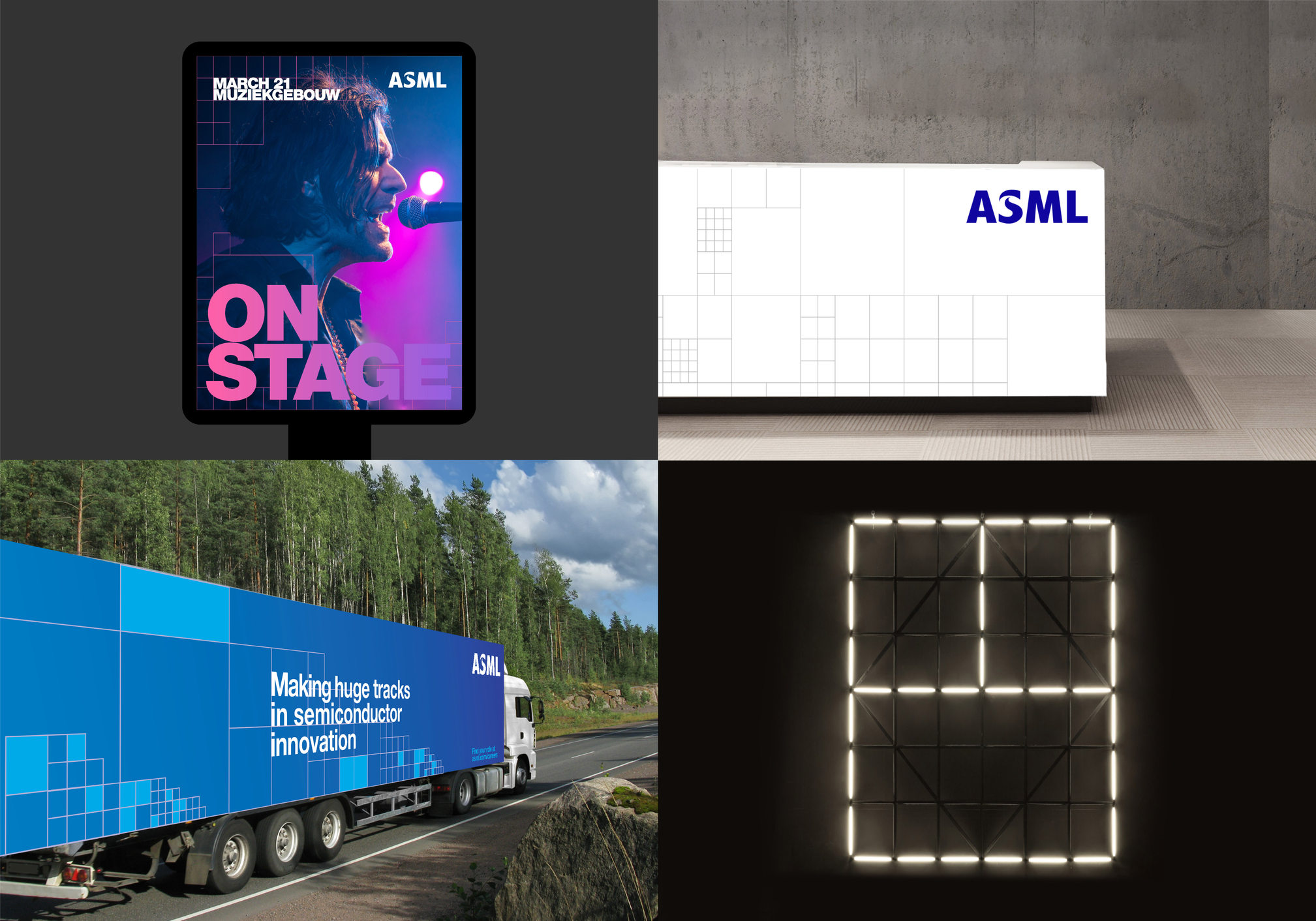 Visual identity ASML billboard en vrachtwagen