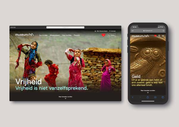 Website desktop en mobiel museum.nl design door Fabrique