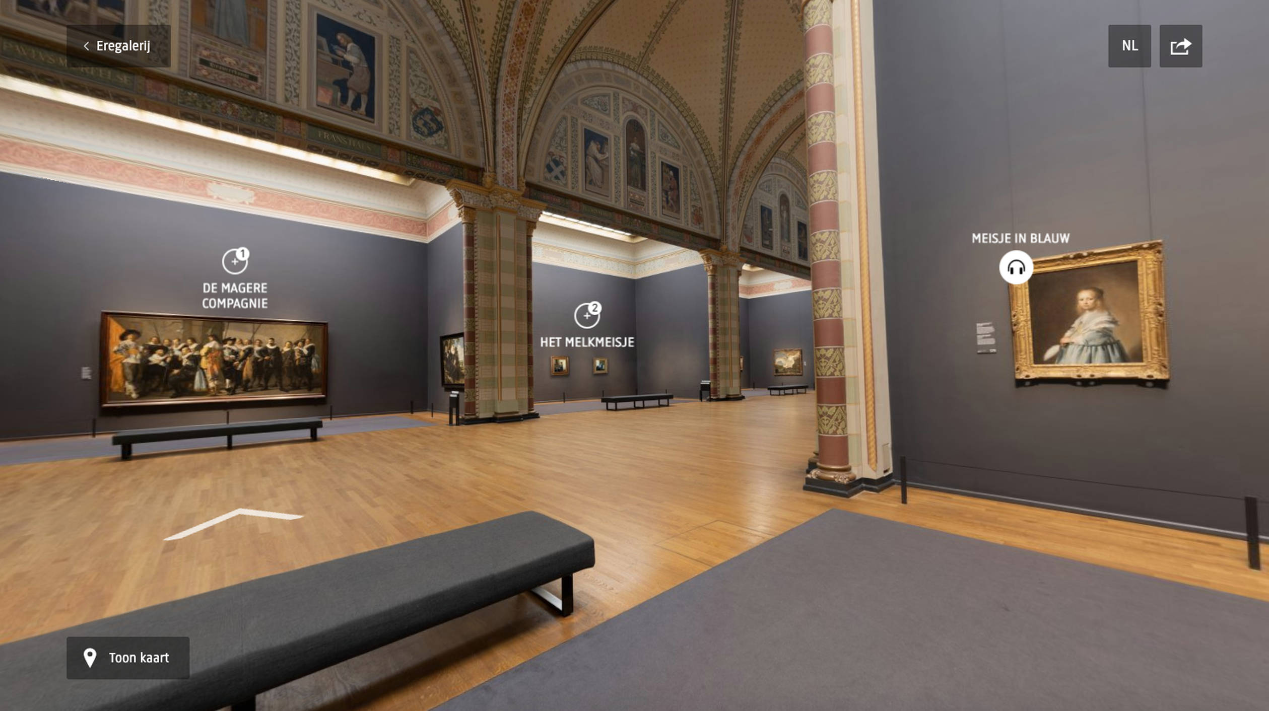 Eregalerij uitzicht vanuit een kabinet
