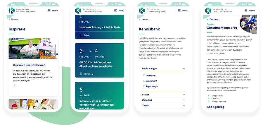 KIDV voorbeeldschermen mobiel