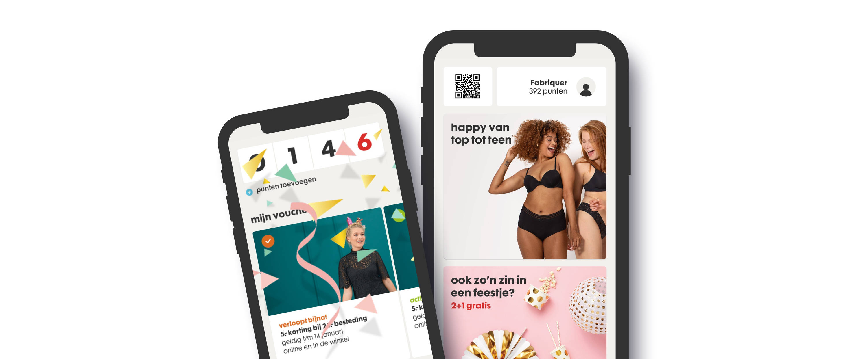 Hema app ontwerp voor 2 verschillende telefoons