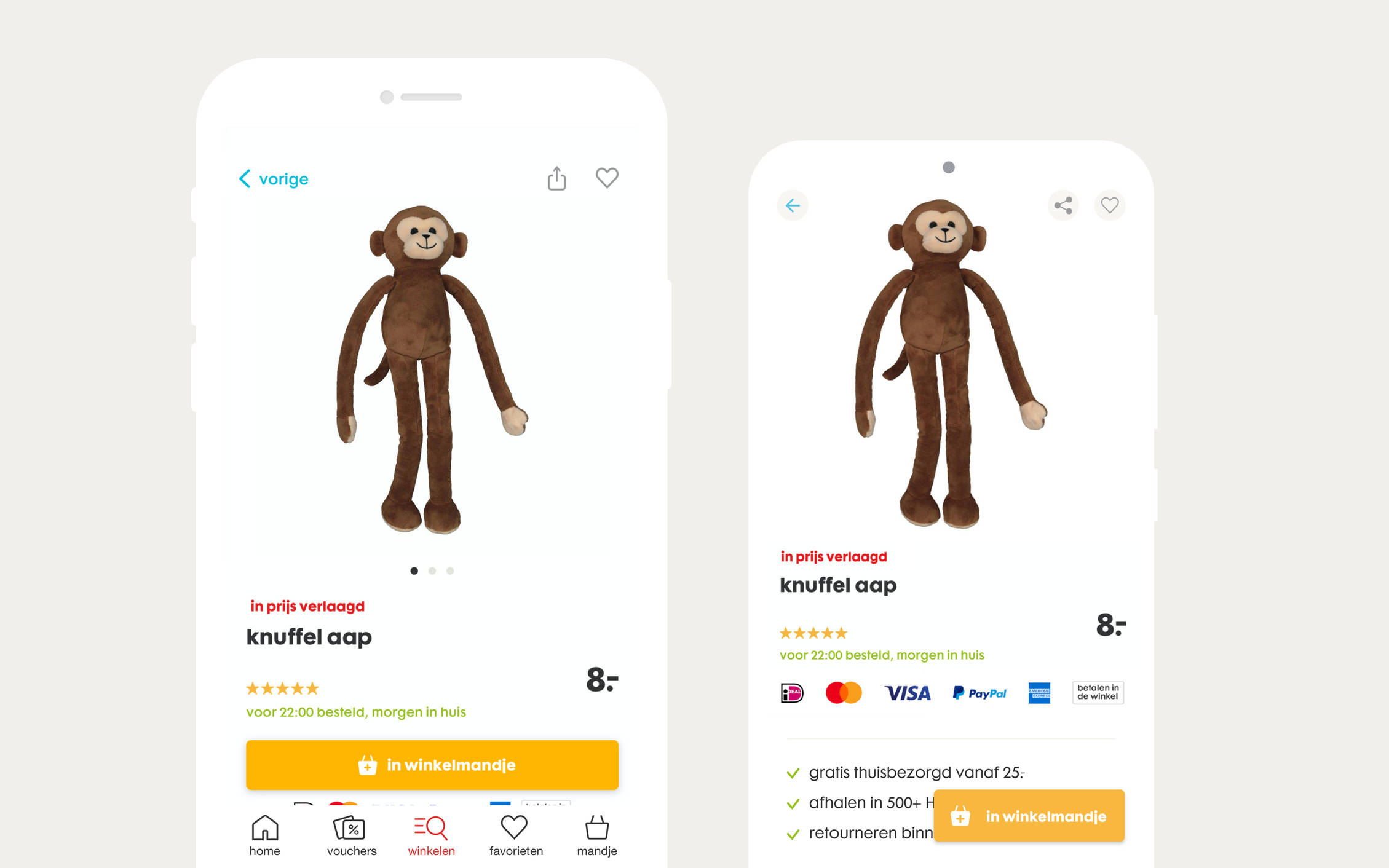 HEMA app ontwerp voor android en iOs