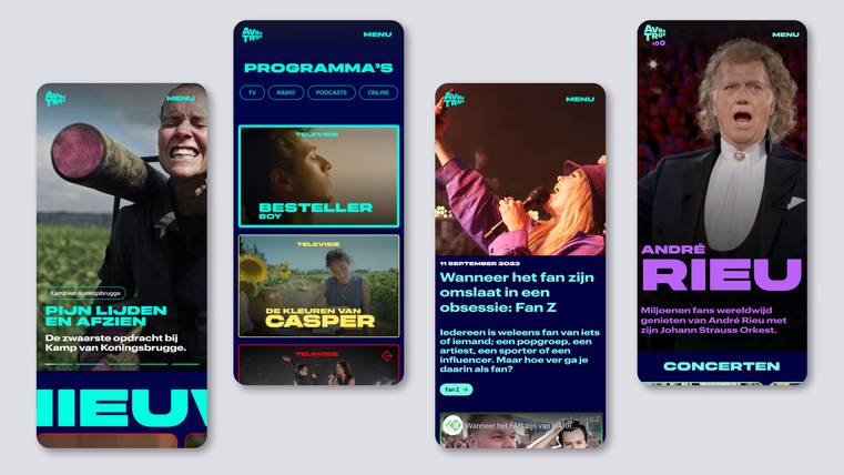 Voorbeelden van mobiele designs AVROTROS