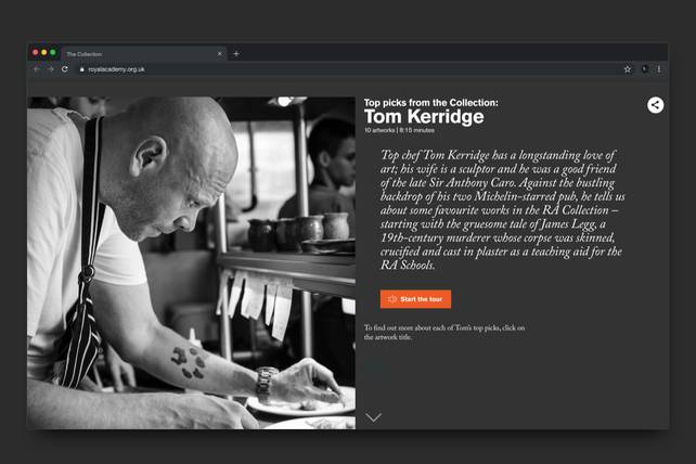 Royal Academy audiotour start screen