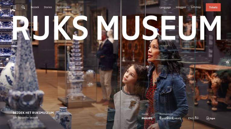 Homepage website Rijksmuseum