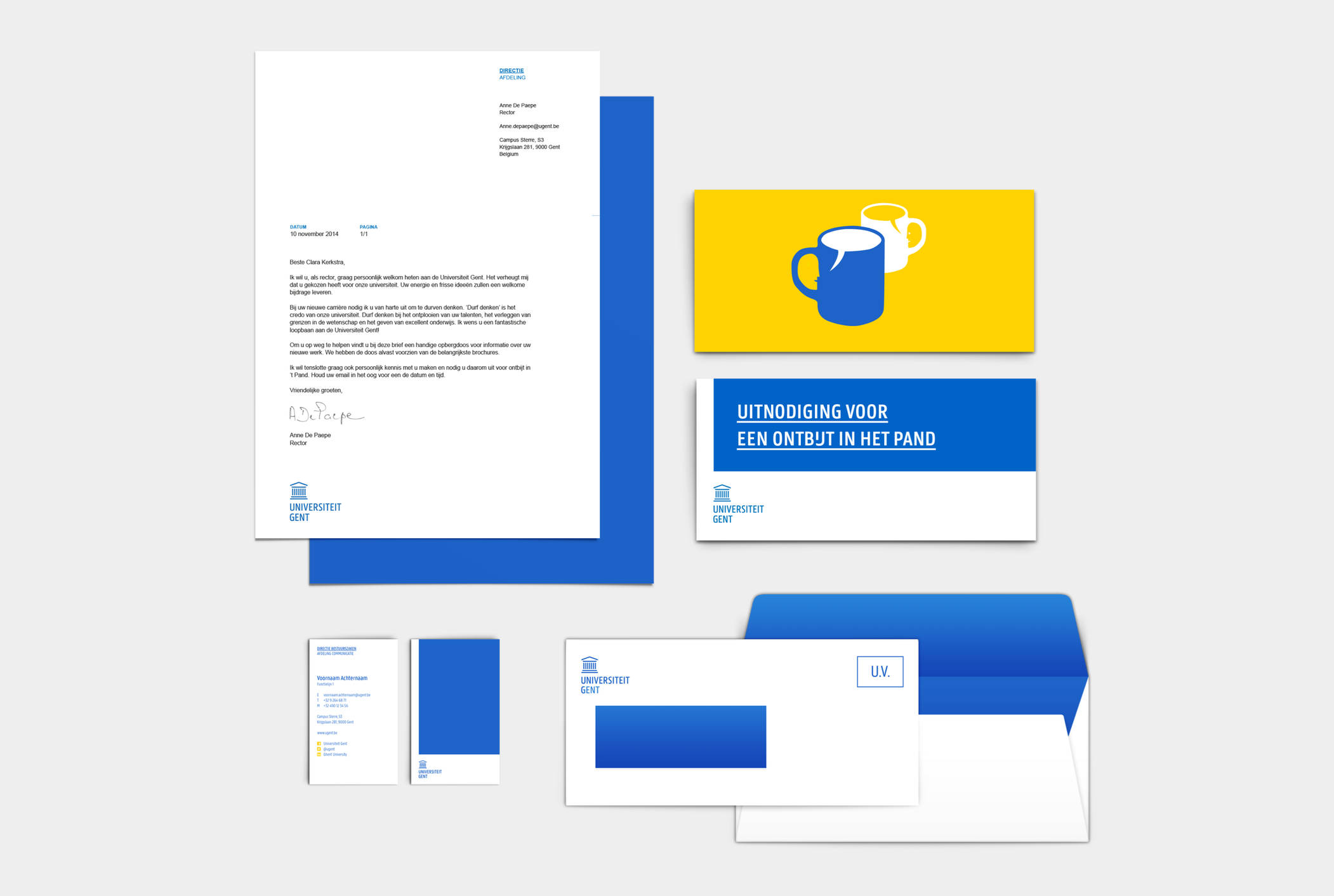 Stationary design voor Ugent door Fabrique