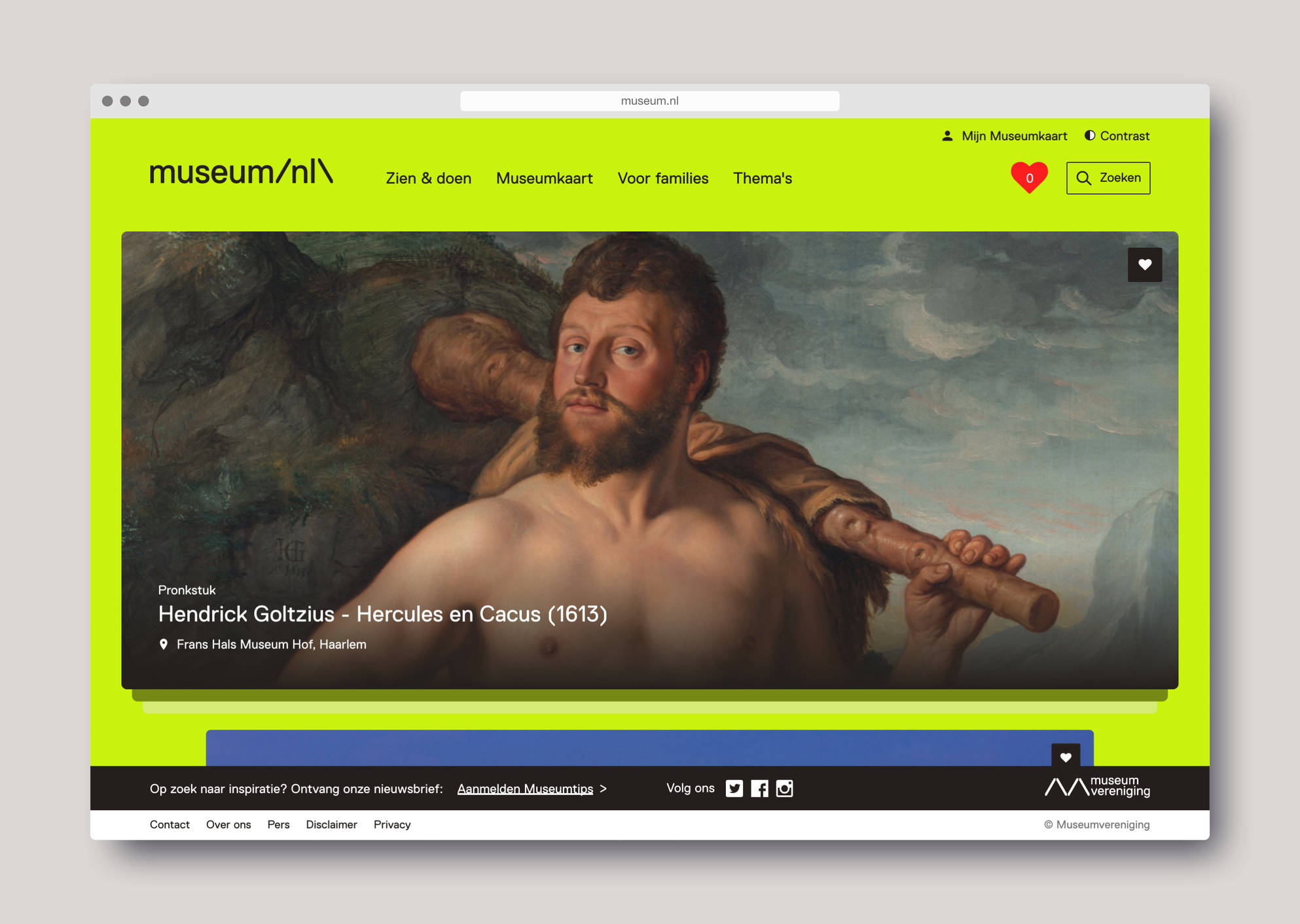 Homepage design museumnl website