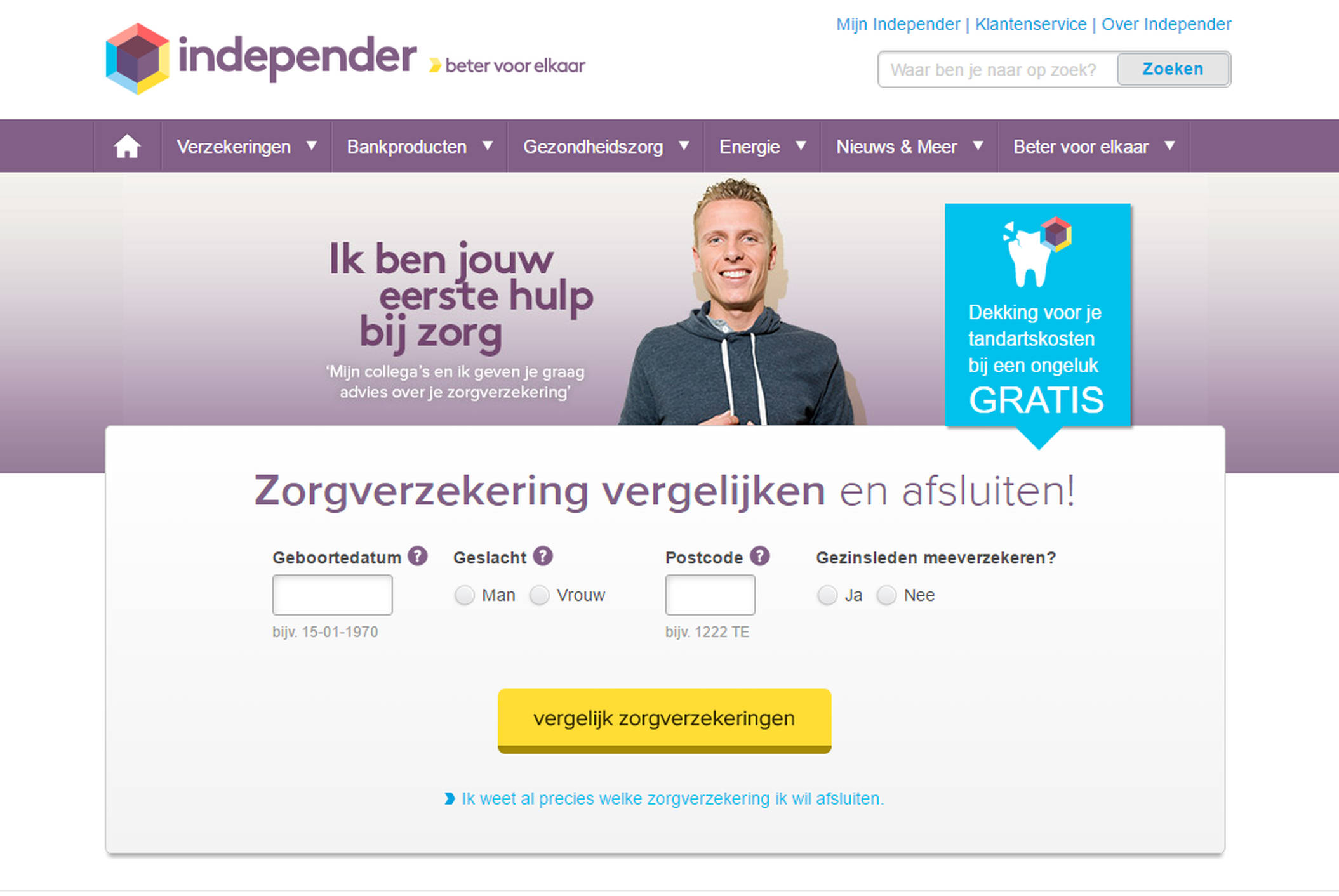 Independer design zorgvergelijker Fabrique