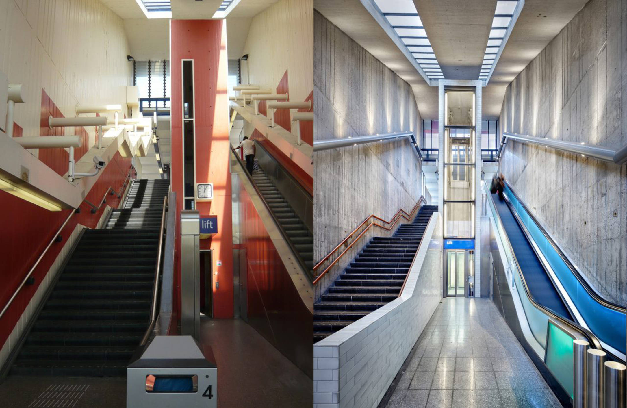 Oud en nieuw ontwerp metro oostlijn Amsterdam