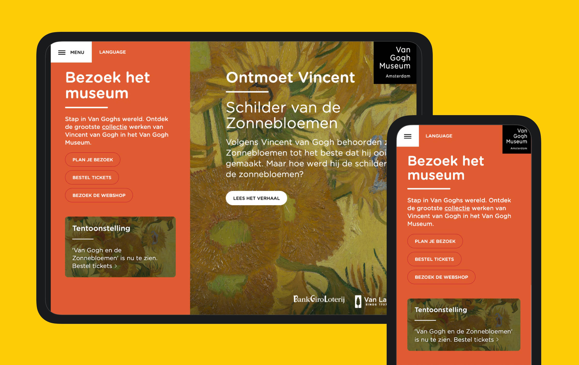 Website design Van Gogh Museum Fabrique